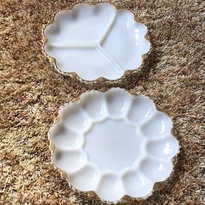 Vintage FireKing Egg & Vegetable Plate